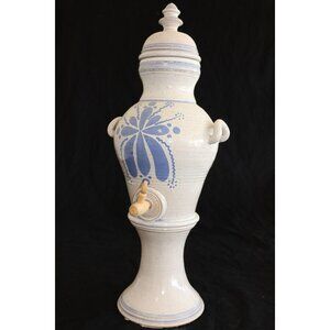 Vtg 1982 Handmade Ceramic Beverage Dispenser Studio Art Fine Pottery Unique
